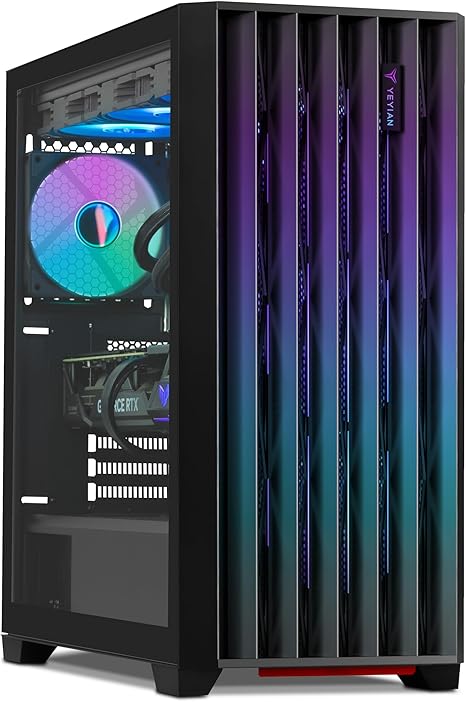 YEYIAN Gaming PC GeForce RTX 4070 Ti Super 16GB, Intel Core i9-14900KF up to 6.0GHz, 32GB DDR5 5600MHZ, 2TB NVMe SSD, Z790 MB, 850w Gold PSU, VR Ready & AI Powered Gamer Computer, Win 11 Home