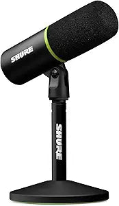 Shure MV6 Gaming Microphone, USB Dynamic PC Microphone for Gaming and Streaming, Desktop Stand, Background Noise Cancellation, Tap to Mute and 3.5mm Output for PC, Laptop, Mac, Desktop, Desktop, Laptop, Desktop
